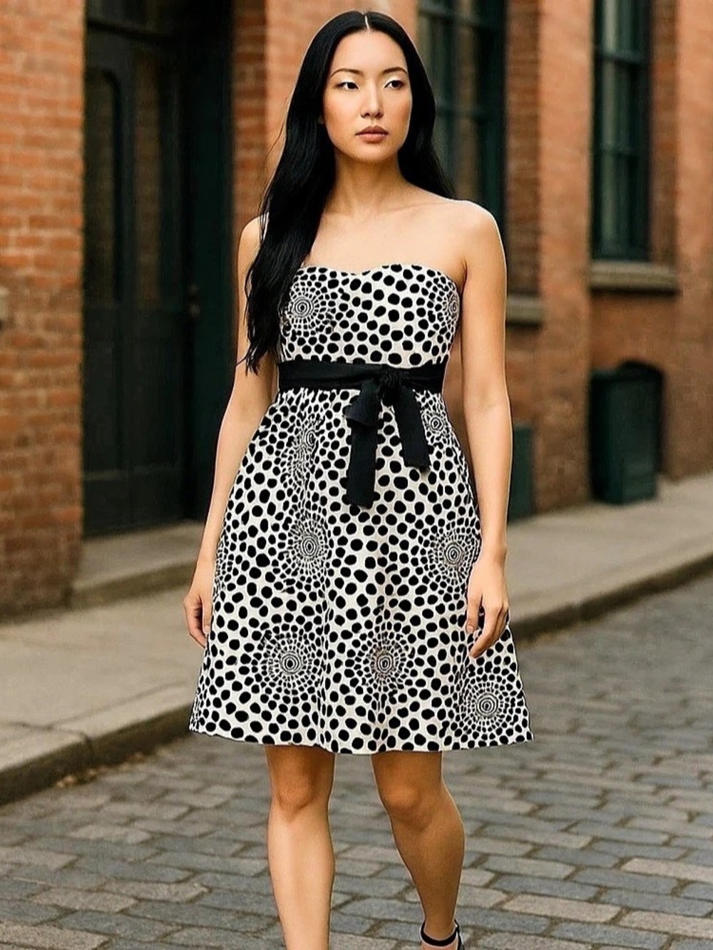 The Limited Y2K Vintage Strapless Retro Polka Dot Mini Party  Dress Size 10 NWT